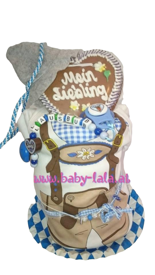 Windeltorte zum Oktoberfest In Trachten Look