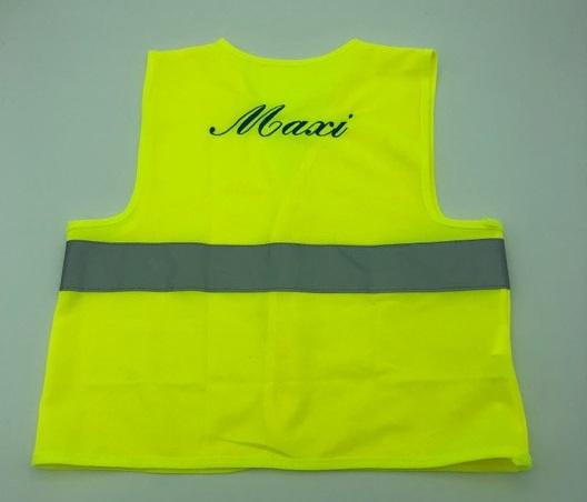 Warnwesten oder Sicherheitsweste mit Namen bestickt