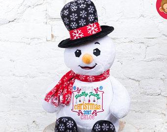 Stofftier - Snowman - Dein personalisierter Schneemann We love you to the North Pole and back !