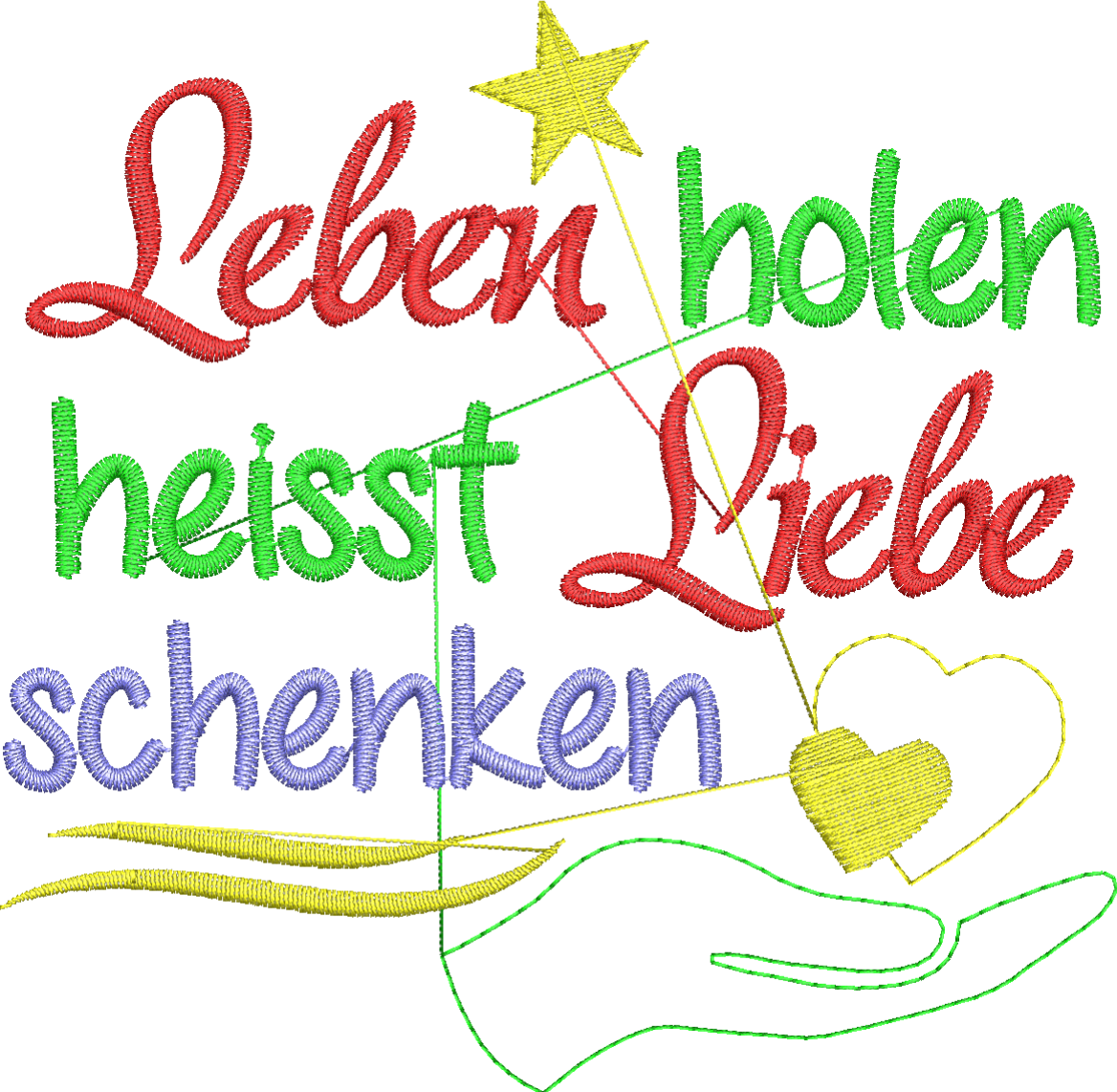 Bestickte Windel für die Hebamme