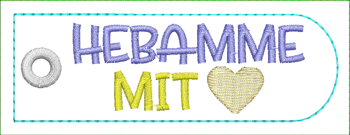 Bestickte Windel für die Hebamme