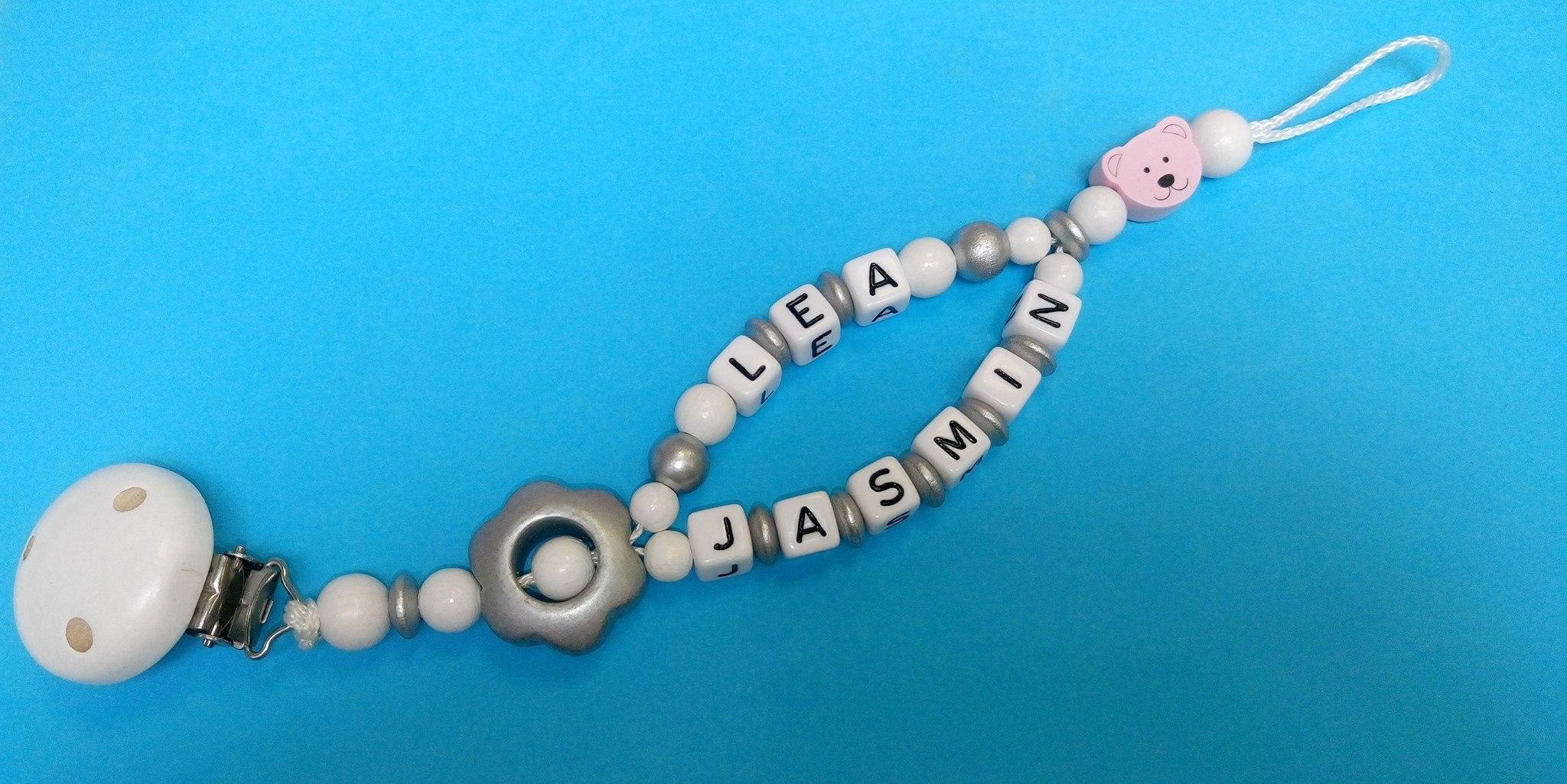 Schnullerkette mit Doppelnamen