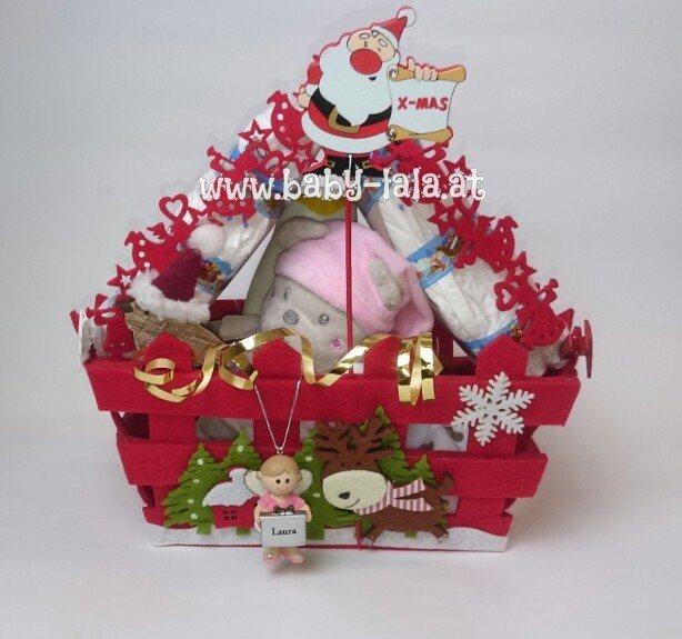 Windeltorte zu Weihnachten Lebkuchenhaus Babygirl