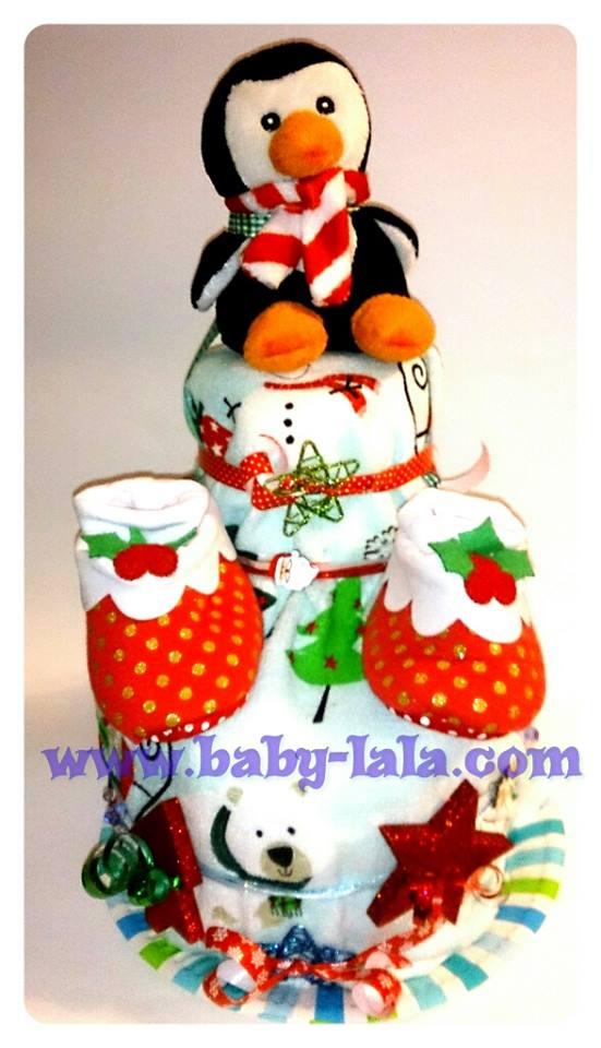 Windeltorte Winter Pinguin