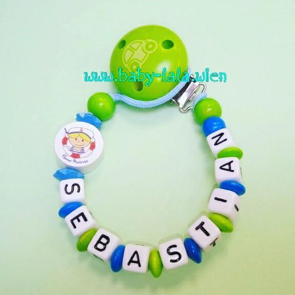 Schnullerkette mit 1 Motiv für Buben