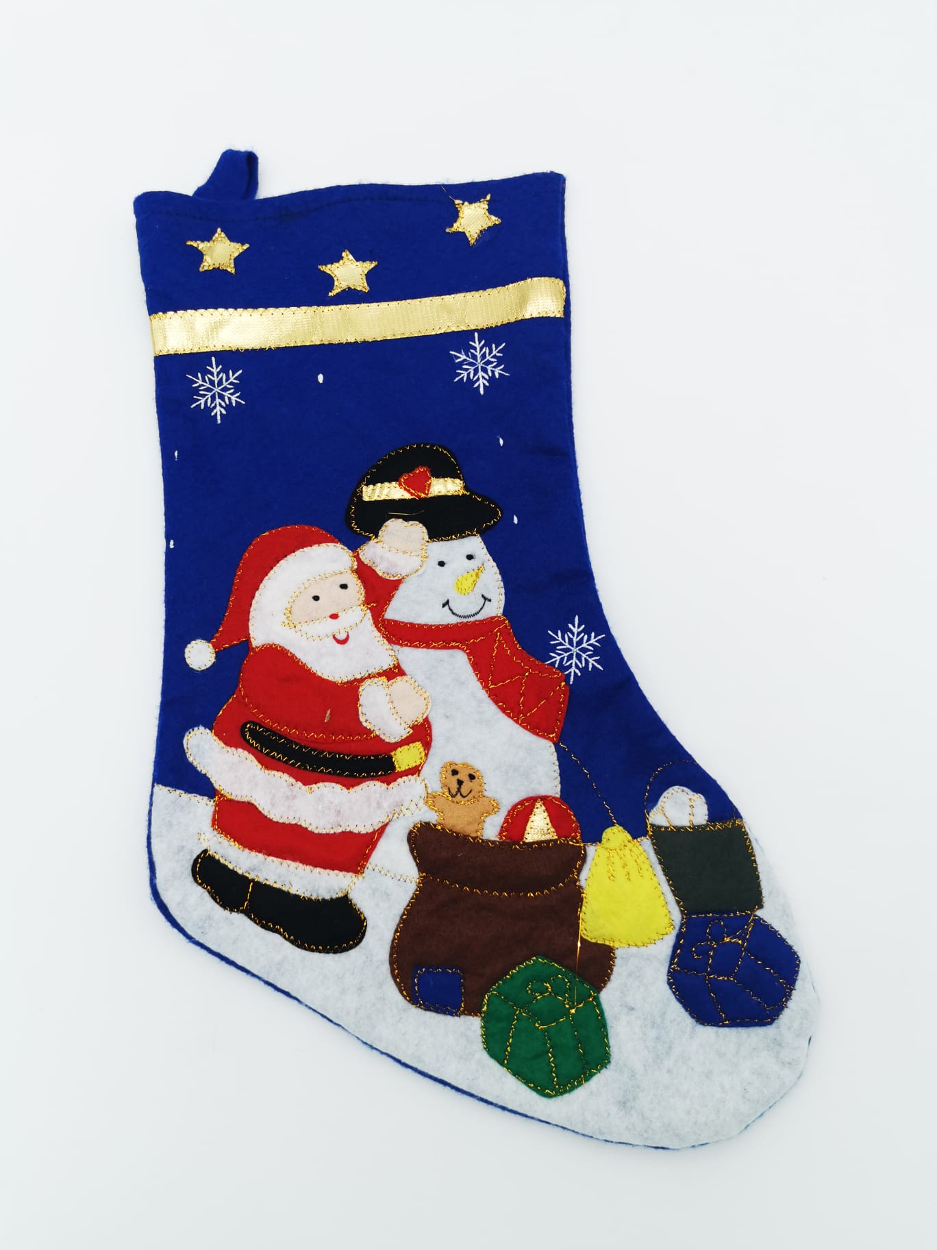 Weihnachtsstiefel mit Wunschnamen in blau